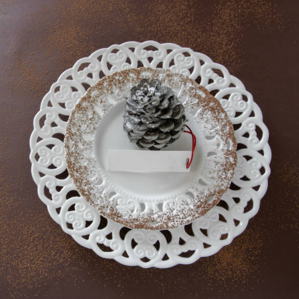 istock Preparations about arranging the table for winter holidays. Winter decoration, DIY 1160606958