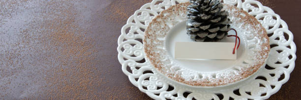 istock Preparations about arranging the table for winter holidays. Winter decoration, DIY 1160606960