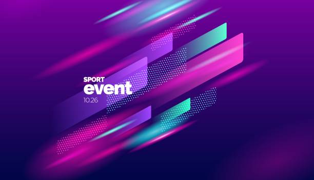 Layout poster template design for mega event Layout design with dynamic shapes for event, tournament or championship. Sport background. extreme sports stock illustrations