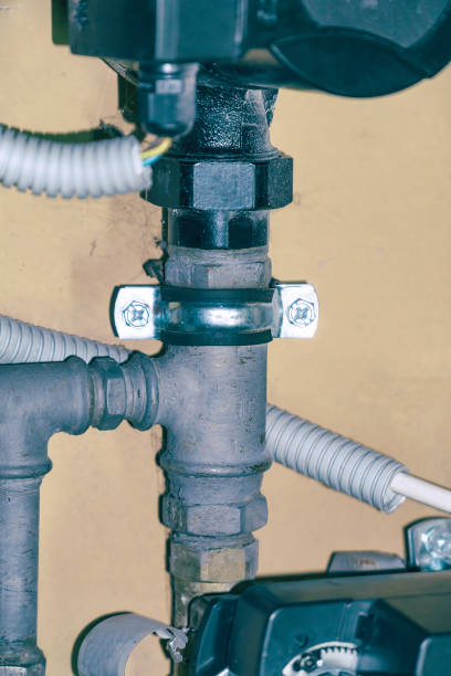 istock Connection of plastic pipes through tees fittings. 1160611890