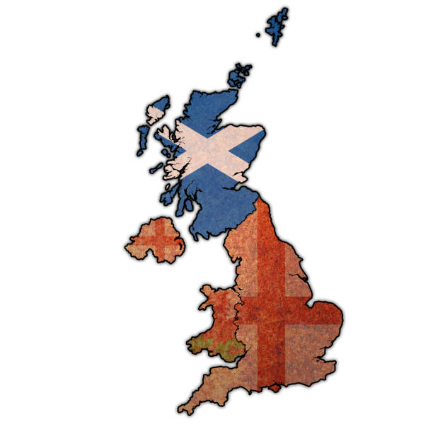 istock Scotland flag on map of united kingdom 1160612084