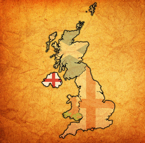 istock Northern Ireland flag on map of united kingdom 1160612089