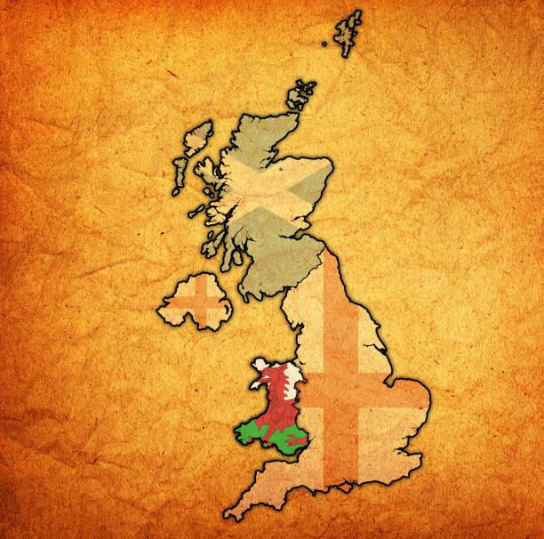 istock Wales flag on map of united kingdom 1160613126