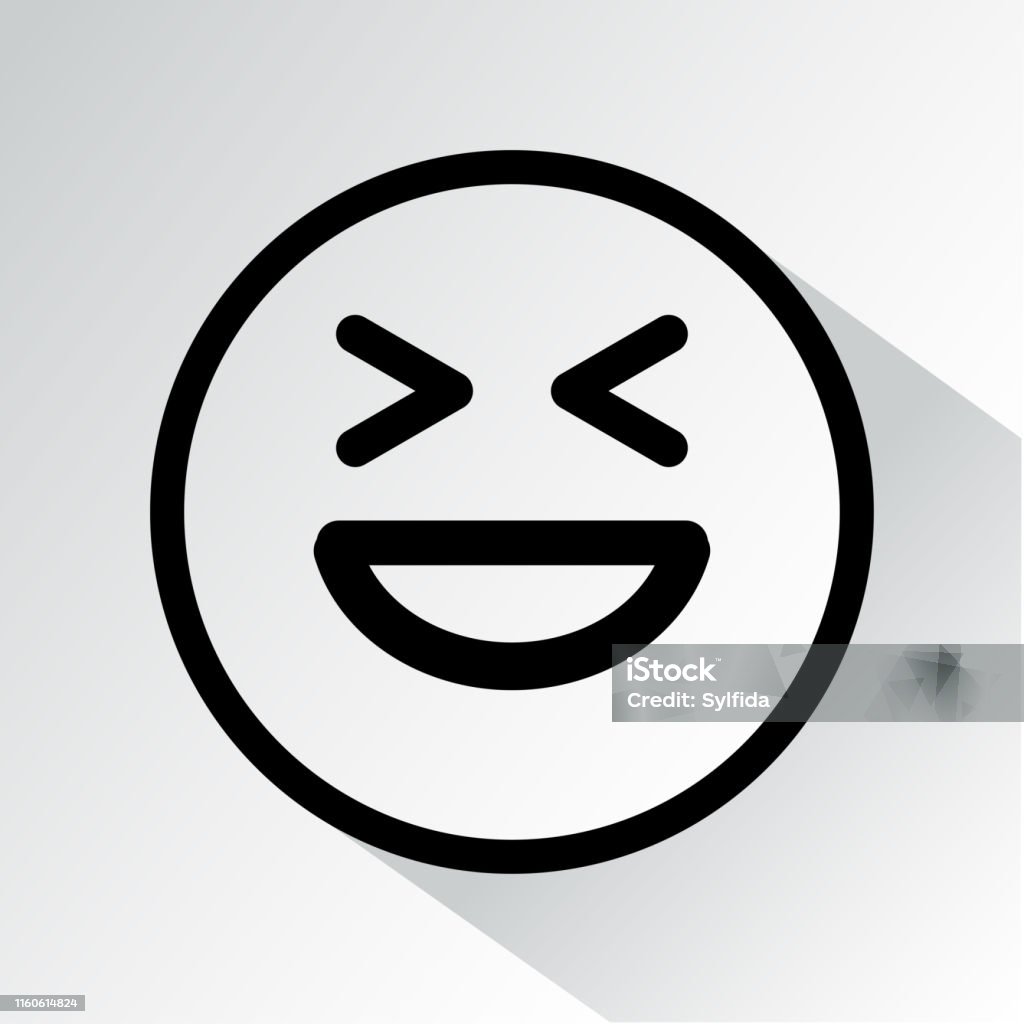 Biểu Tượng Mặt Cười Màu Đen Với Bóng Vectơ Hình minh họa Sẵn có ...
