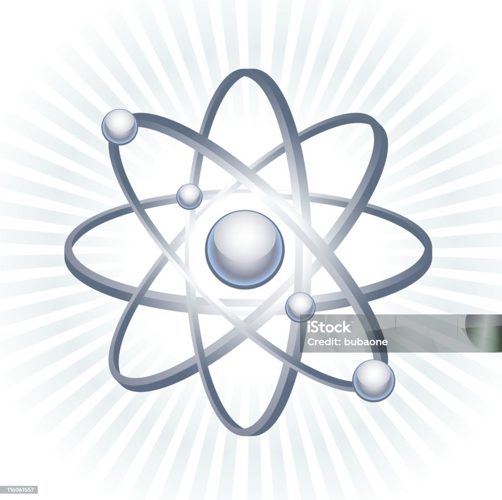 Atom elemento metallico vettoriale royalty-free sfondo con effetto luce - arte vettoriale royalty-free di Atomo