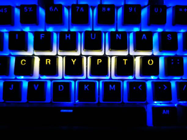 istock crypto written rgb led keyboard buttons 1160617410
