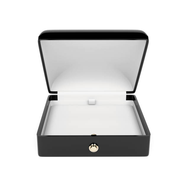 istock Jewelry box. Black open empty case for jewels. 3d rendering illustration isolated 1160617639