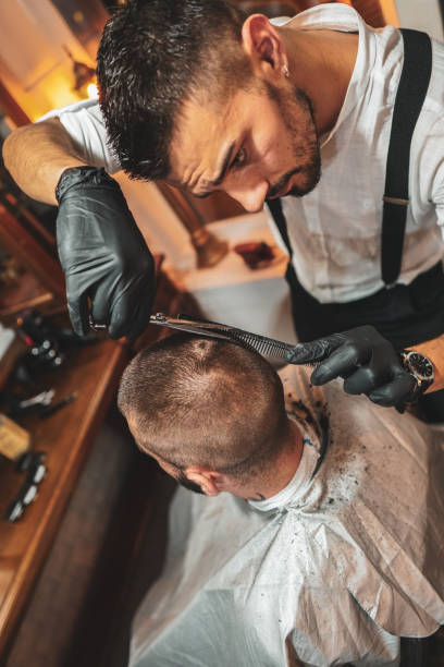istock Man at hair salon. 1160618968