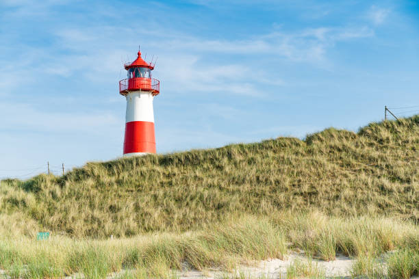 istock Lighthouse red white on dune. Sylt island – North Germany. 1160620545
