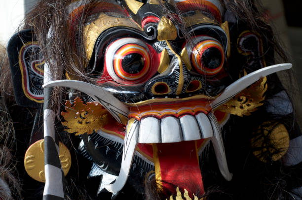 Ubud, Bali, Indonesia - march 20, 2015 : Impressive handmade structure, Ogoh-ogoh statue built for the Ngrupuk parade, which takes place on the even of Nyepi day in Bali island, Indonesia, close up