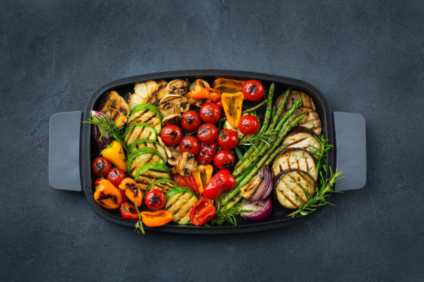 istock Seasonal summer grilled vegetables in a pan 1160623270