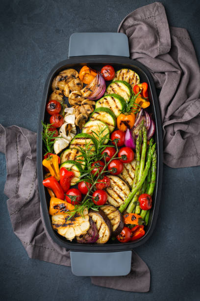 istock Seasonal summer grilled vegetables in a pan 1160623273