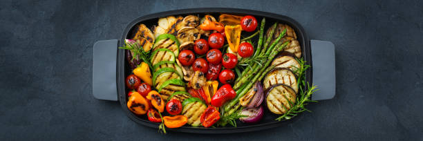 istock Seasonal summer grilled vegetables in a pan 1160623304