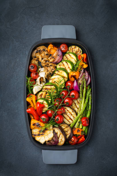 istock Seasonal summer grilled vegetables in a pan 1160623305