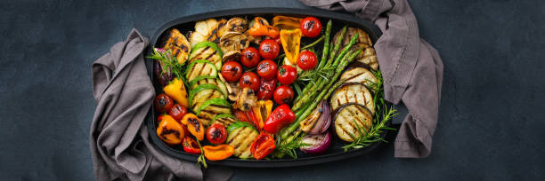 istock Seasonal summer grilled vegetables in a pan 1160623306