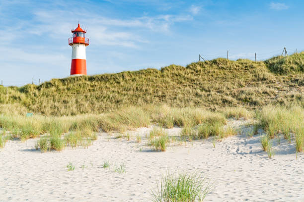 istock Lighthouse red white on dune. Sylt island – North Germany. 1160623534