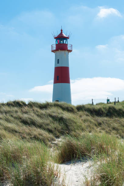 istock Lighthouse red white on dune. Sylt island – North Germany. 1160623921