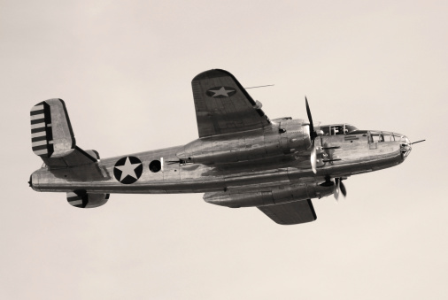 WWII aviador B25 Mitchell flying photo