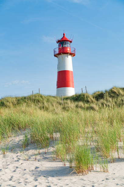 istock Lighthouse red white on dune. Sylt island – North Germany. 1160628065