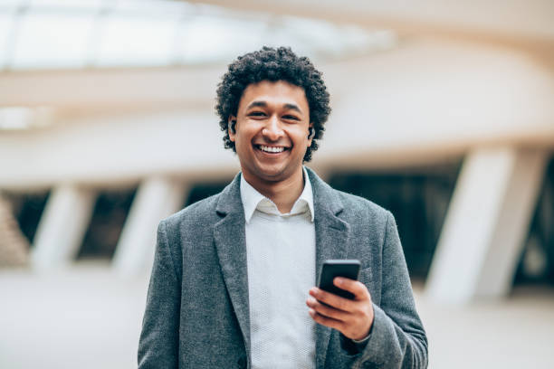 istock Portrait of modern man with Wireless earbuds 1160628698