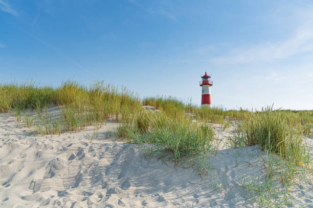 istock Lighthouse red white on dune. Sylt island – North Germany. 1160629080