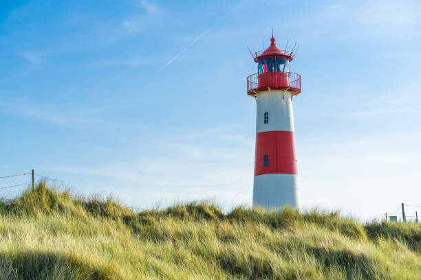istock Lighthouse red white on dune. Sylt island – North Germany. 1160629228