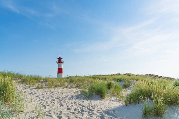 istock Lighthouse red white on dune. Sylt island – North Germany. 1160629269