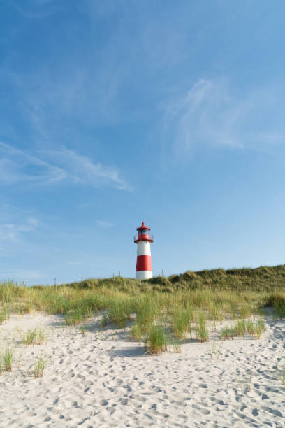 istock Lighthouse red white on dune. Sylt island – North Germany. 1160631026