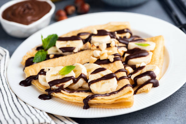 istock Crepe with banana and chocolate 1160631119