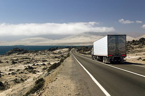 istock Trailer truck on the road 116063366