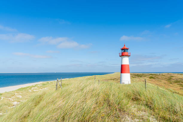 istock Lighthouse red white on dune. Sylt island – North Germany. 1160635199
