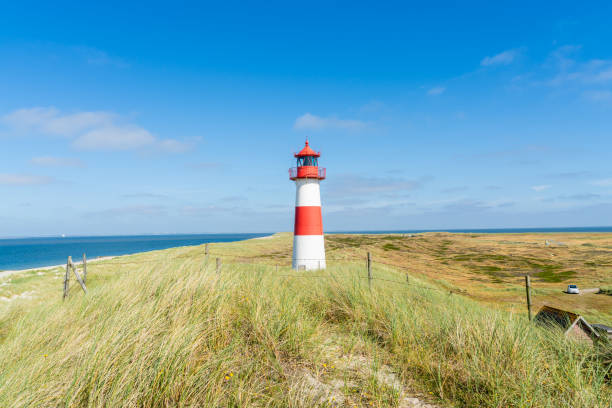 istock Lighthouse red white on dune. Sylt island – North Germany. 1160635272