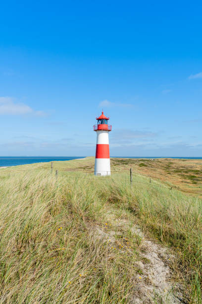 istock Lighthouse red white on dune. Sylt island – North Germany. 1160635400