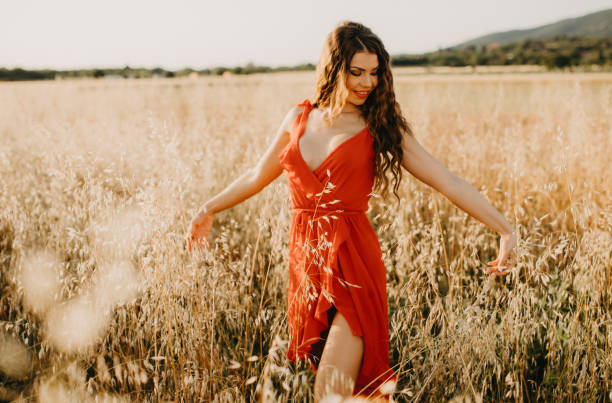 istock Sexy sensual lady in the wheat field 1160635496