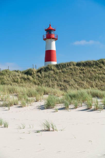 istock Lighthouse red white on dune. Sylt island – North Germany. 1160635528