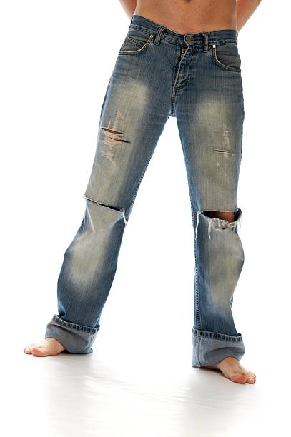 torn jeans stock photo