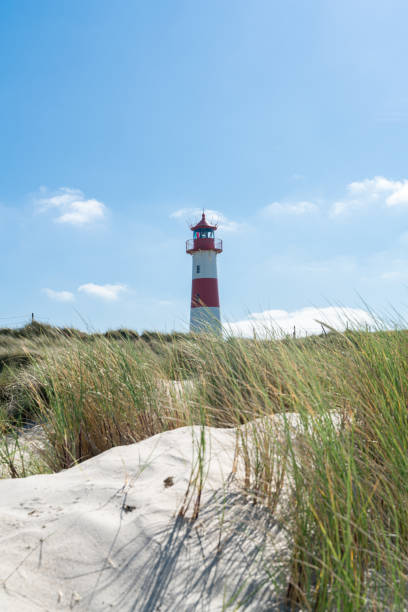 istock Lighthouse red white on dune. Sylt island – North Germany. 1160636346