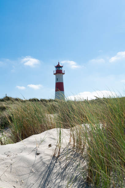 istock Lighthouse red white on dune. Sylt island – North Germany. 1160636604