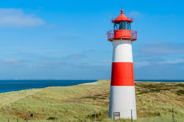 istock Lighthouse red white on dune. Sylt island – North Germany. 1160636605