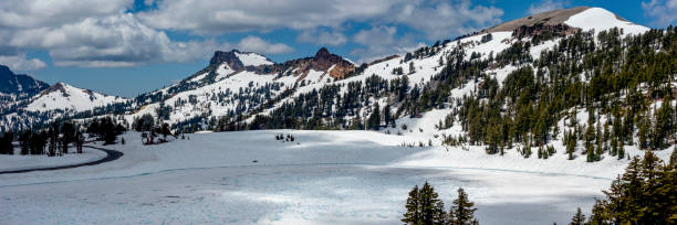 istock Lake at Lassen Park covered in Snow 1160637516