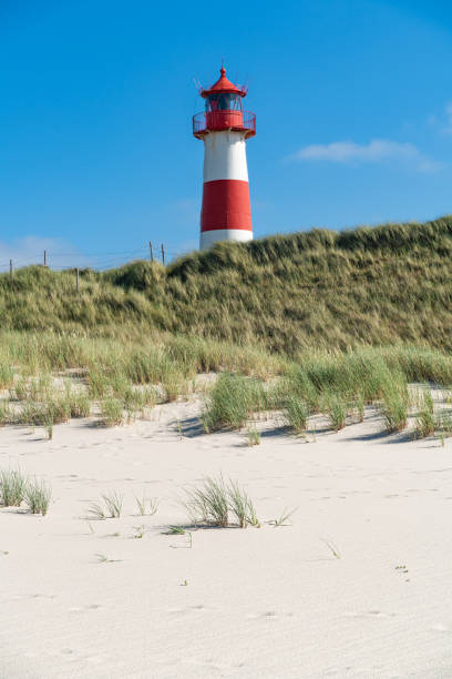istock Lighthouse red white on dune. Sylt island – North Germany. 1160637744