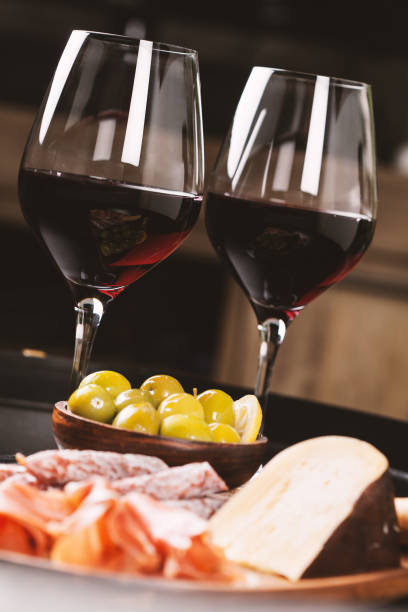 istock Two glasses of red wine 1160637758