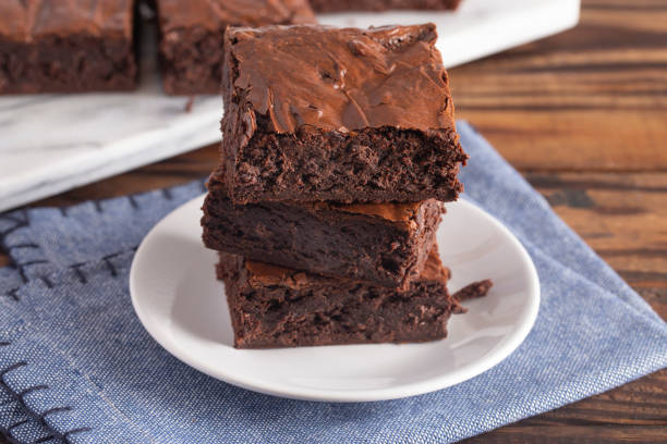 istock Stack of Homemade Double Chocolate Brownies 1160637901
