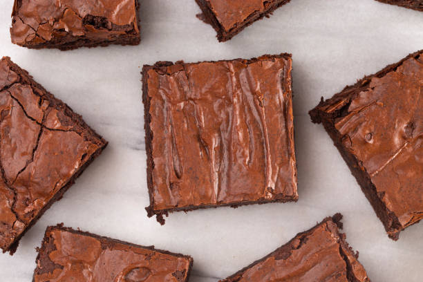 istock Homemade Double Chocolate Brownies on a Marble Counter 1160637938