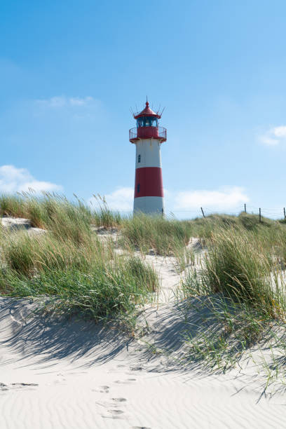 istock Lighthouse red white on dune. Sylt island – North Germany. 1160637971
