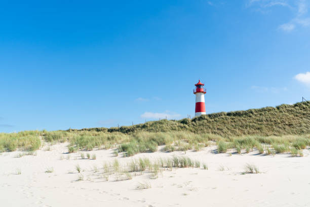 istock Lighthouse red white on dune. Sylt island – North Germany. 1160637972