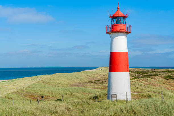 istock Lighthouse red white on dune. Sylt island – North Germany. 1160637973