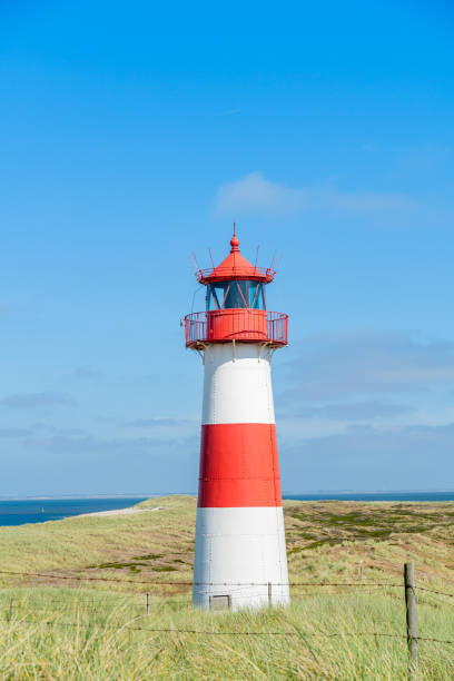 istock Lighthouse red white on dune. Sylt island – North Germany. 1160638092