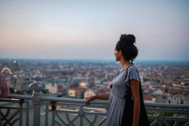 istock Woman looking at view in Budapest 1160640493