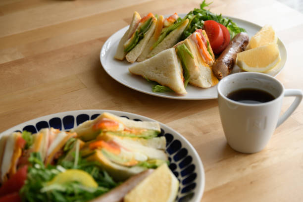 istock Club sandwich on a wooden table. 1160642702